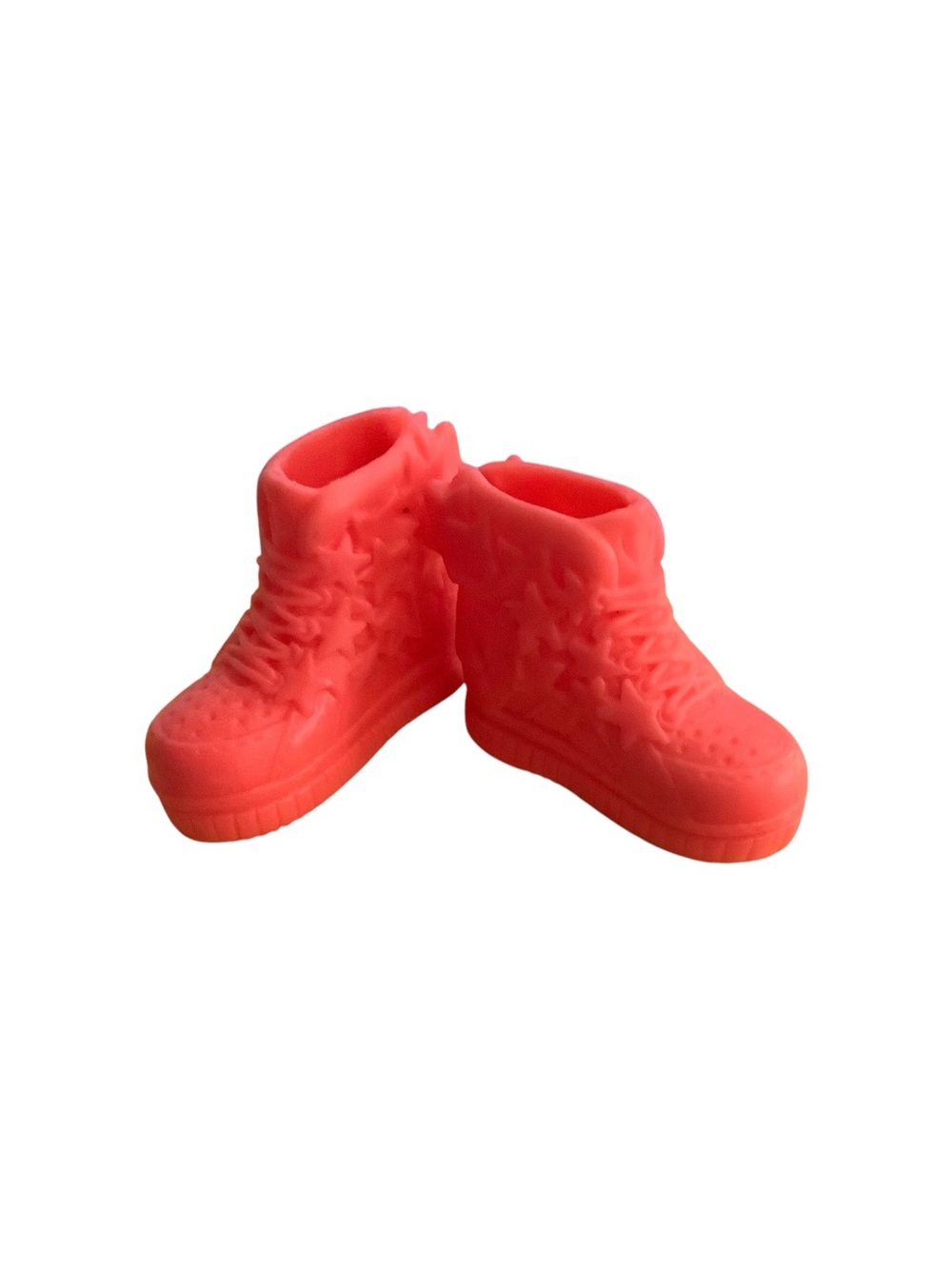 Mattel Neon Orange Coral Star-Pattern High Top Sneakers Boots